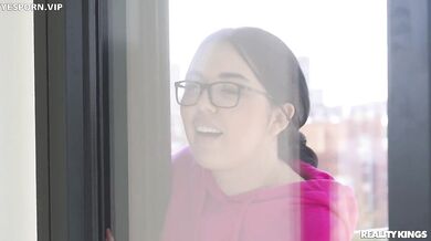 Nerdy Girl Spies On Hot Guy