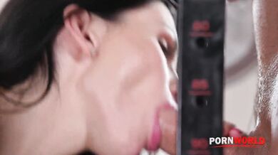 Frisky Fitness Chick Sasha Rose Bends Over For Doggystyle Drilling