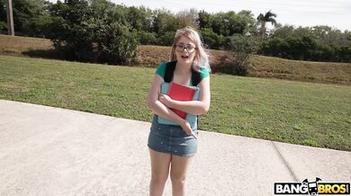 Nerdy Blonde Takes Big Dick
